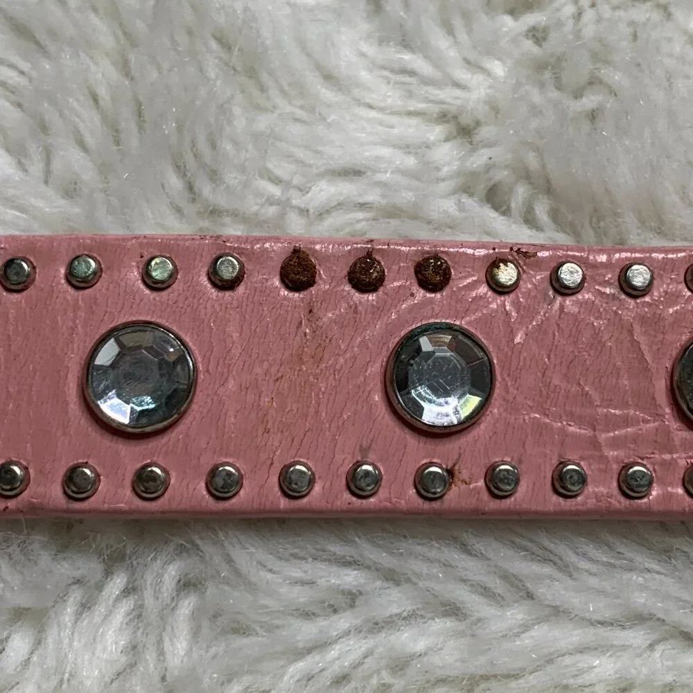 Nocona Girls Pink Leather Bling Belt Studded Belt Size 20